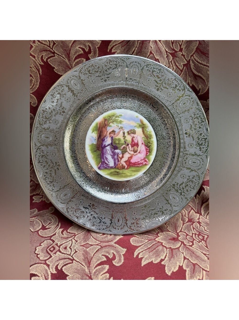 Vintage Angelica Kauffman Royal China Platinum Decor Plate